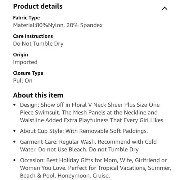 NWT Cupshe Womens Plus Size V Neck Mesh Sheer One Piece Swimsuit Black Size 2X - Picture 7 of 7